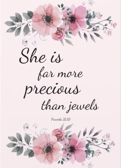 She is Far More Precious Than Jewels - Bible Quote Greeting Card - She is Far More Precious Than Jewels - Bible Quote Greeting Card -   16 beauty Quotes flowers ideas