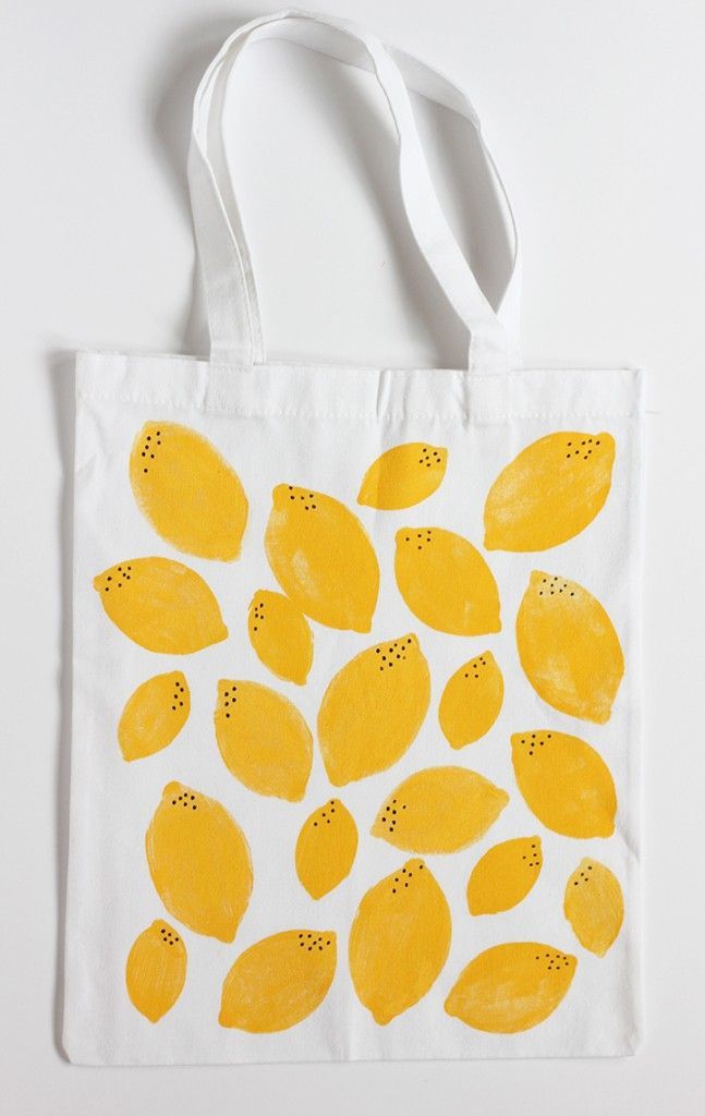DIY Stamped Lemon Tote Bag - Alice and Lois - DIY Stamped Lemon Tote Bag - Alice and Lois -   16 diy Bag print ideas