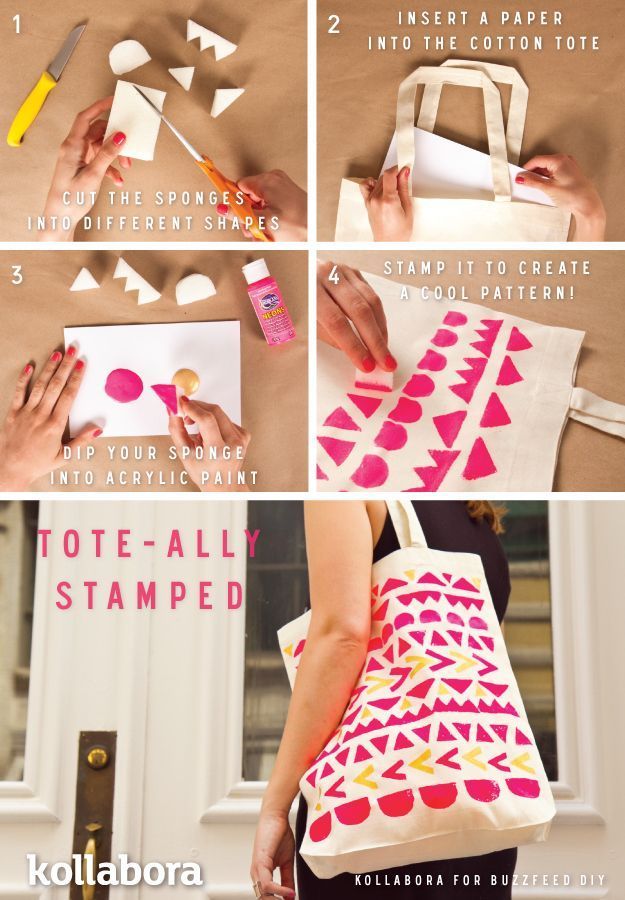 10 Simple Ways To Upgrade A Basic Tote Bag - 10 Simple Ways To Upgrade A Basic Tote Bag -   16 diy Bag print ideas