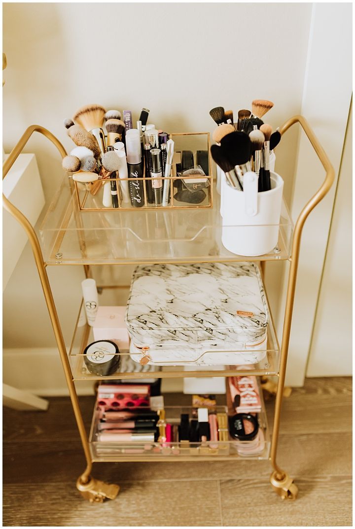 Spare Bedroom Transformed Into Glam Office - Haute Off The Rack - Spare Bedroom Transformed Into Glam Office - Haute Off The Rack -   16 diy Beauty organization ideas