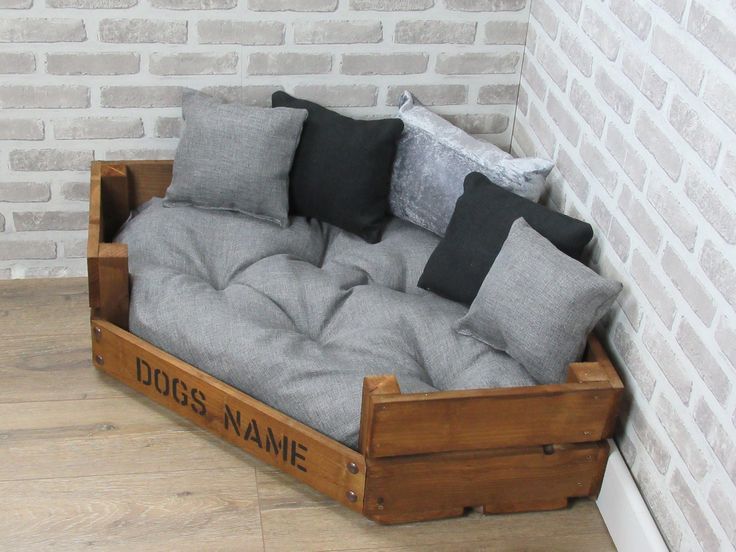 Large Personalised Rustic Wooden Corner Dog Bed - Large Personalised Rustic Wooden Corner Dog Bed -   16 diy Bed Frame corner ideas