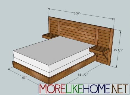 2x4 Simple Modern Bed - 2x4 Simple Modern Bed -   16 diy Bed Frame with night stand ideas