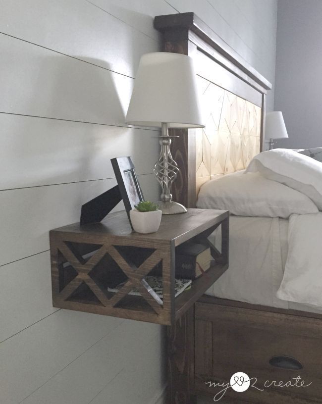 Floating Night Stand - Floating Night Stand -   16 diy Bed Frame with night stand ideas