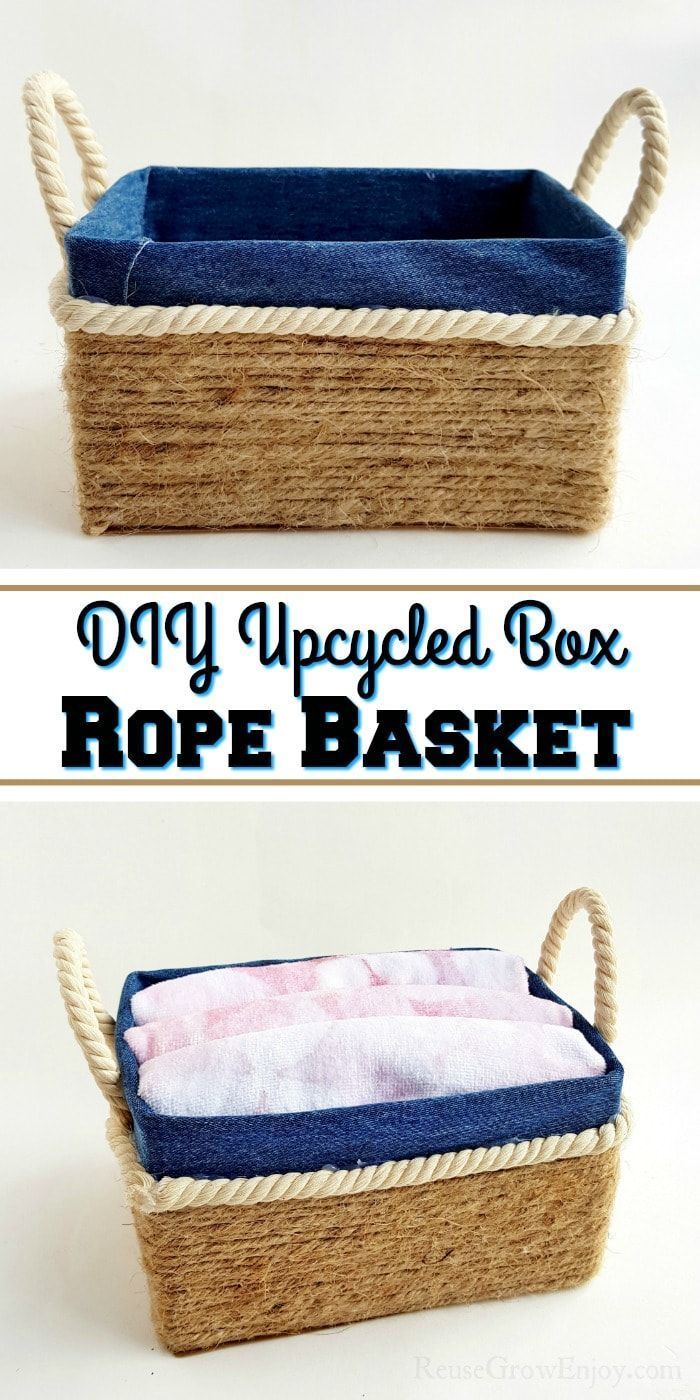 Upcycled Box Rope Basket – Cute Farm Style Look For Less! - Upcycled Box Rope Basket – Cute Farm Style Look For Less! -   16 diy Box rope ideas