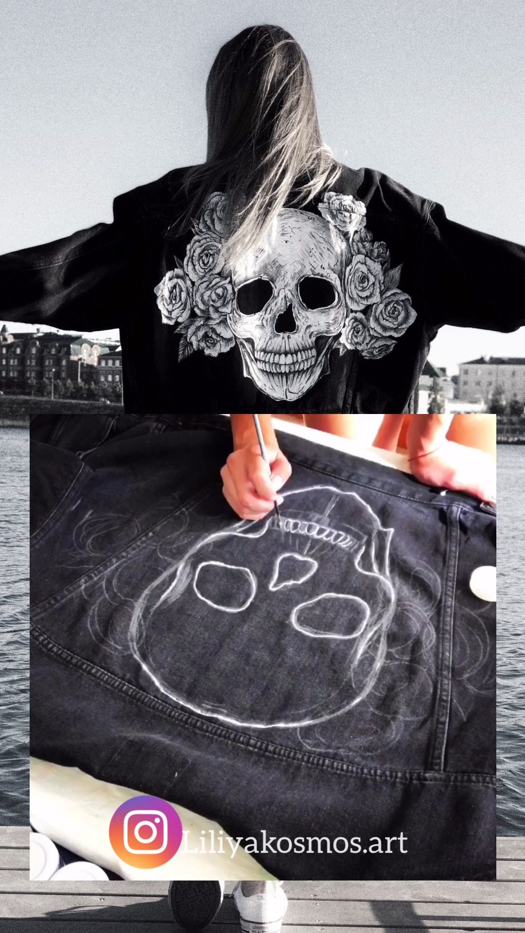 Sugar Skull hand painted custom jacket calavera dia de los | Etsy - Sugar Skull hand painted custom jacket calavera dia de los | Etsy -   16 diy Clothes rock ideas