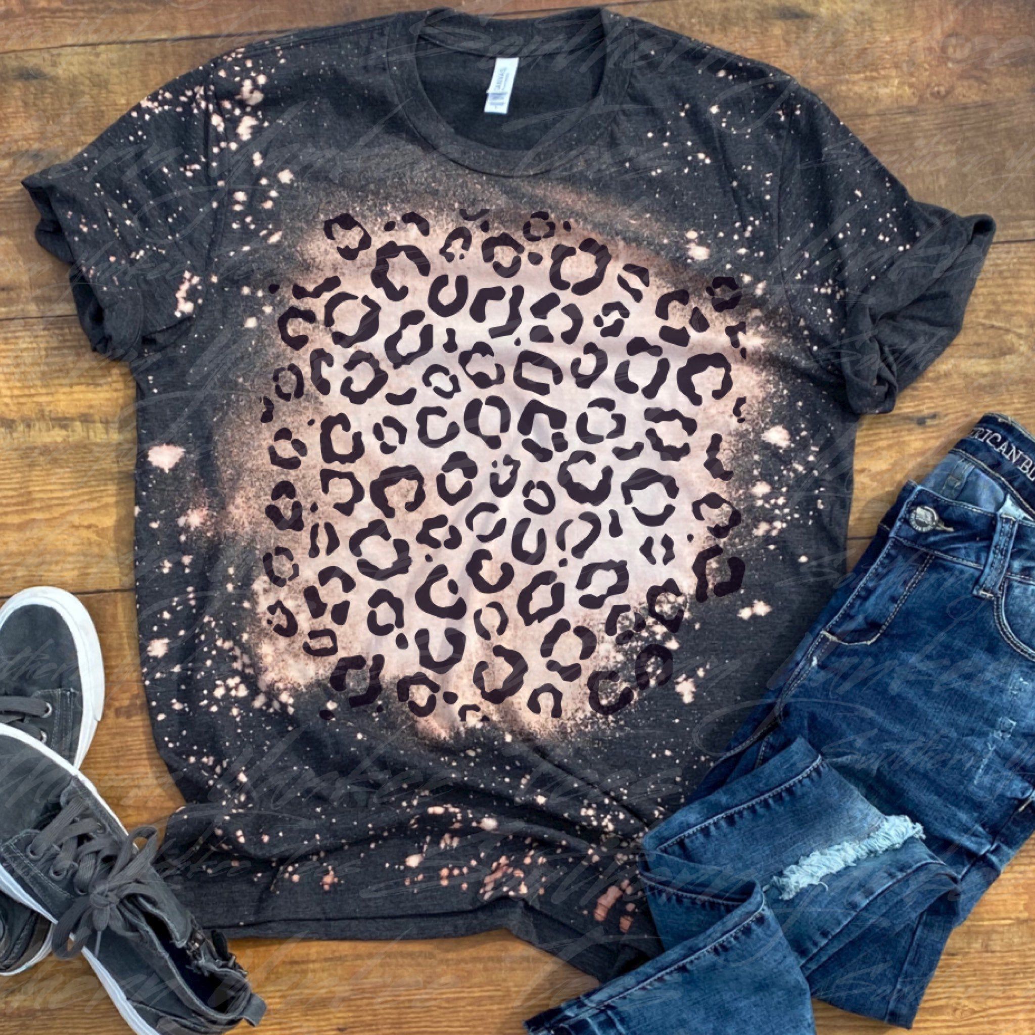 Leopard Print Bleached Shirt - Leopard Print Bleached Shirt -   16 diy Clothes rock ideas