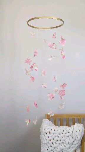 Pink Floral Baby Mobile by Nursery of Eden - Pink Floral Baby Mobile by Nursery of Eden -   16 diy Cuarto rosa ideas