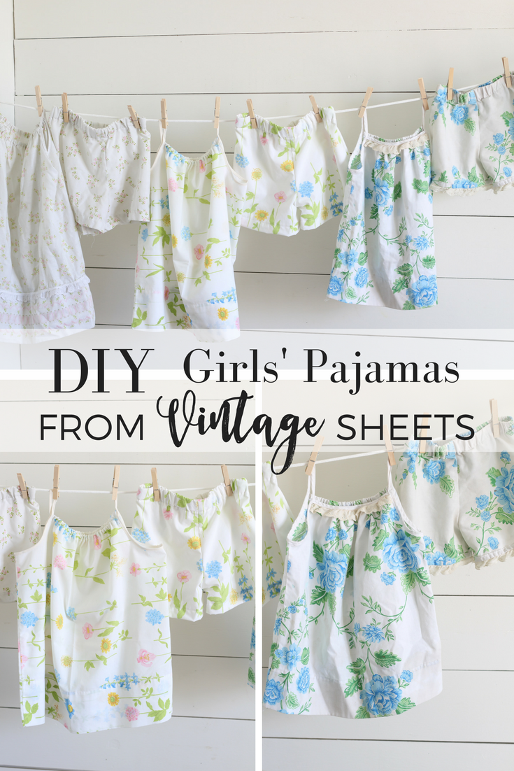 How to Sew Girl's Pajamas from Vintage Sheets - Farmhouse on Boone - How to Sew Girl's Pajamas from Vintage Sheets - Farmhouse on Boone -   16 diy Fashion for girls ideas