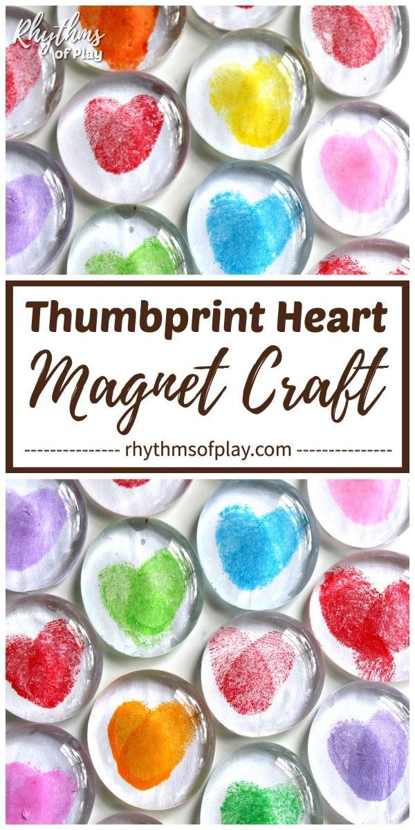 Thumbprint Heart Glass Magnets (VIDEO) | Rhythms of Play - Thumbprint Heart Glass Magnets (VIDEO) | Rhythms of Play -   16 diy Gifts for children ideas