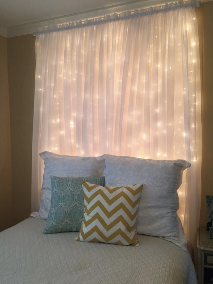 Curtain LED Lights - Curtain LED Lights -   16 diy Headboard curtains ideas