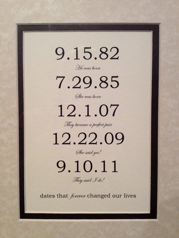 Framed & Matted Custom Date Art Print - Personalized Anniversary Engagement or Wedding Present. Custom Family - Special Dates.  8x10 inch. - Framed & Matted Custom Date Art Print - Personalized Anniversary Engagement or Wedding Present. Custom Family - Special Dates.  8x10 inch. -   16 diy Wedding present ideas