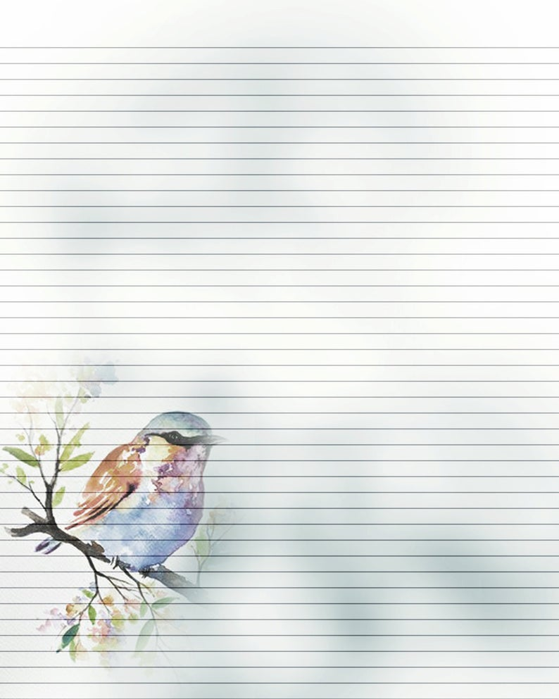 Printable Journal Page, Bird Writing Lined Stationery, 8 x 10 JPG Instant Download, Scrapbook Bird Digital Printable Lined Paper, Bird Paper - Printable Journal Page, Bird Writing Lined Stationery, 8 x 10 JPG Instant Download, Scrapbook Bird Digital Printable Lined Paper, Bird Paper -   17 beauty Background for writing ideas