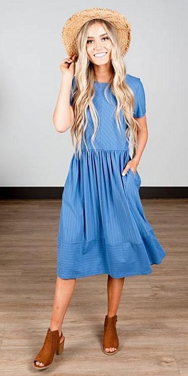 Brittany Dress (Blue Stripe) - Brittany Dress (Blue Stripe) -   17 beauty Dresses modest ideas