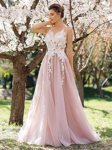 Light Pink Evening Dress, Sleeveless A Line Party Dress - Light Pink Evening Dress, Sleeveless A Line Party Dress -   17 beauty Dresses modest ideas