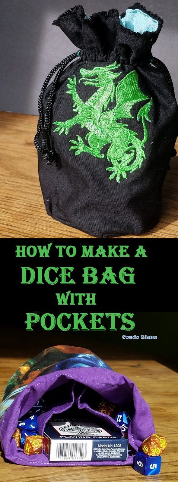 How to Make a Drawstring Dice Bag with Pockets - How to Make a Drawstring Dice Bag with Pockets -   17 diy Bag with pockets ideas