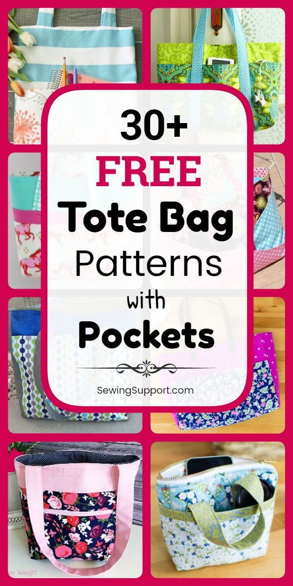 30+ Free Tote Bag Patterns with Pockets - 30+ Free Tote Bag Patterns with Pockets -   17 diy Bag with pockets ideas