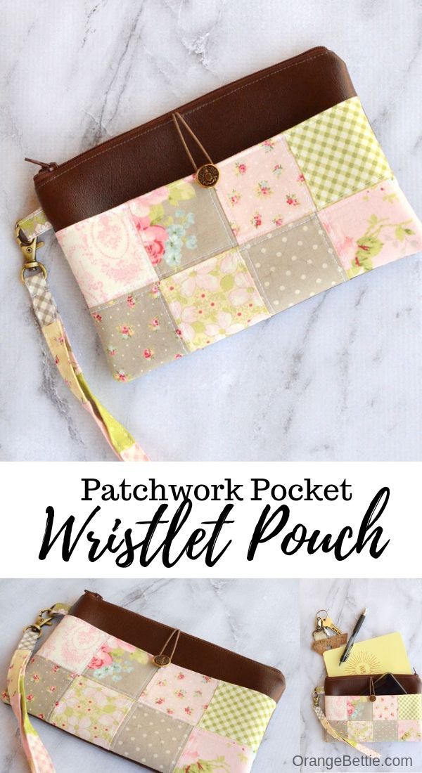 Patchwork Pocket Wristlet Zipper Pouch Tutorial - Orange Bettie - Patchwork Pocket Wristlet Zipper Pouch Tutorial - Orange Bettie -   17 diy Bag with zipper ideas
