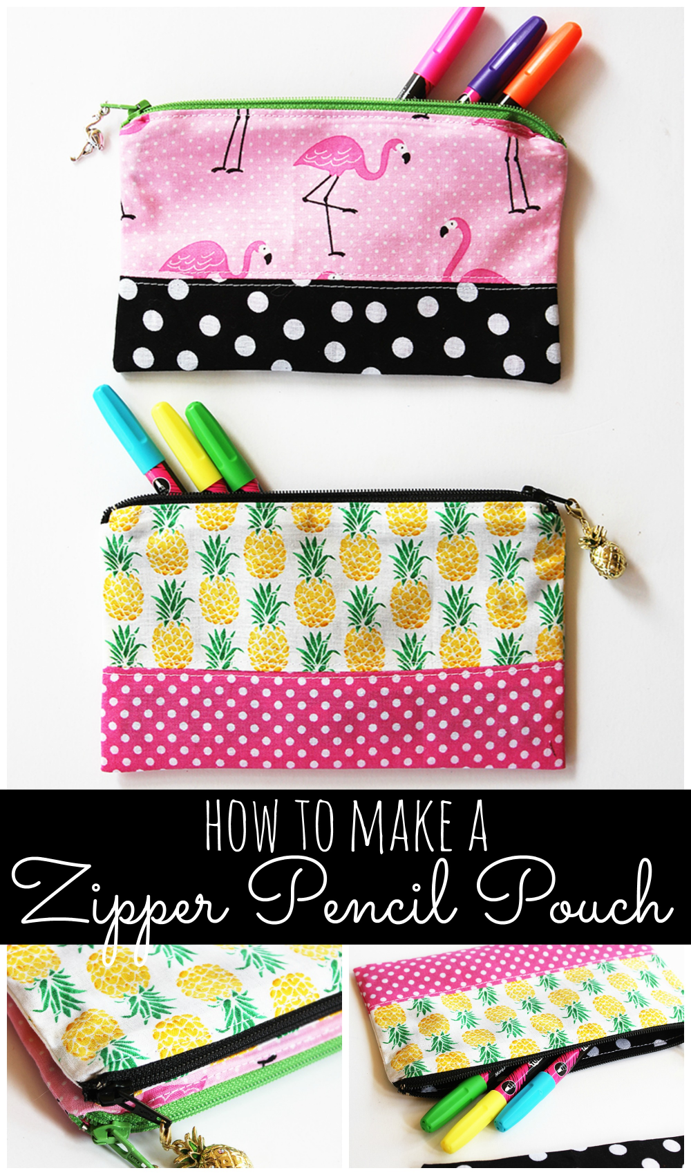 Zipper Pencil Pouch DIY Sewing Tutorial by Positively Splendid - Zipper Pencil Pouch DIY Sewing Tutorial by Positively Splendid -   17 diy Bag with zipper ideas