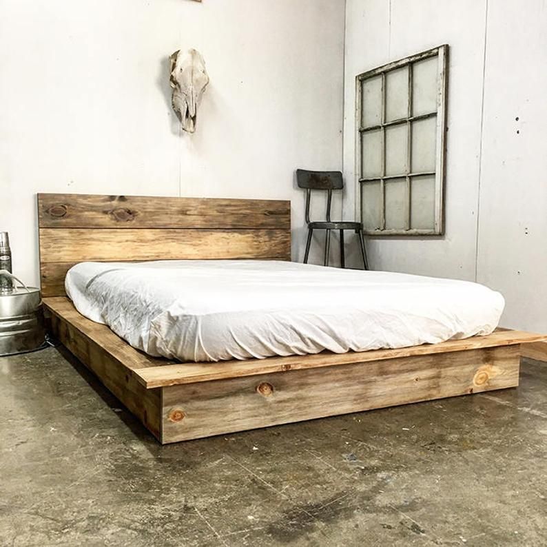 Ol' Weathered Plank Low Pro - Rustic Modern Platform Bed Frame and Headboard - Loft Style - Solid Wood Handmade in USA - Ol' Weathered Plank Low Pro - Rustic Modern Platform Bed Frame and Headboard - Loft Style - Solid Wood Handmade in USA -   17 diy Bed Frame low ideas