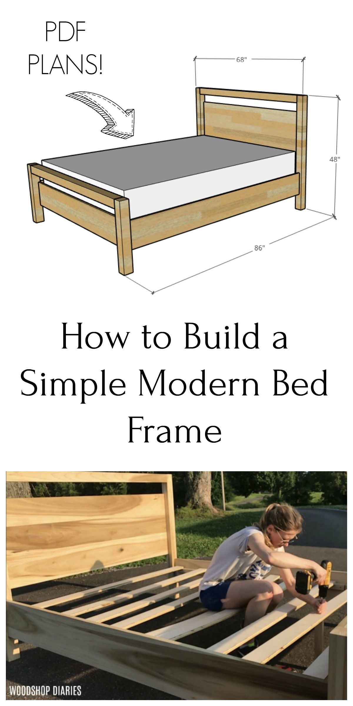 Simple DIY Modern Bed Frame - Simple DIY Modern Bed Frame -   17 diy Bed Frame plywood ideas