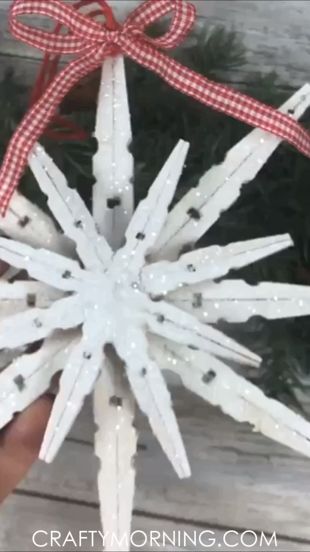 Clothespin Snowflake Ornaments - Clothespin Snowflake Ornaments -   17 diy Christmas Decorations snowflakes ideas