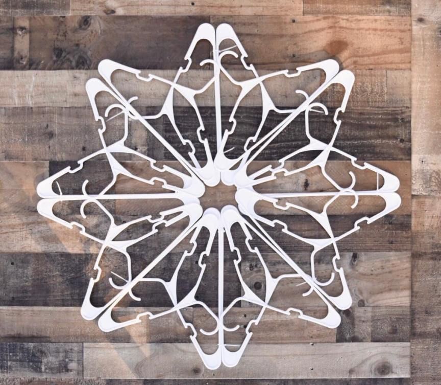 DIY Plastic Hanger Snowflake - The Shabby Tree - DIY Plastic Hanger Snowflake - The Shabby Tree -   17 diy Christmas Decorations snowflakes ideas