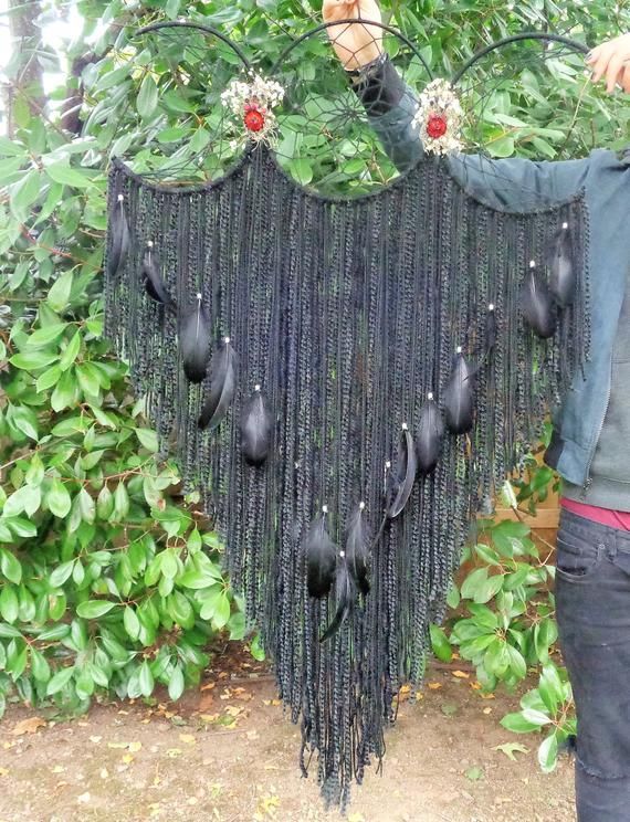 Black Triple Moon Dream Catcher, Headboard wall Hanging with Real Dried flowers, Native  Made with Pagan Pride - Black Triple Moon Dream Catcher, Headboard wall Hanging with Real Dried flowers, Native  Made with Pagan Pride -   17 diy Dream Catcher headboard ideas