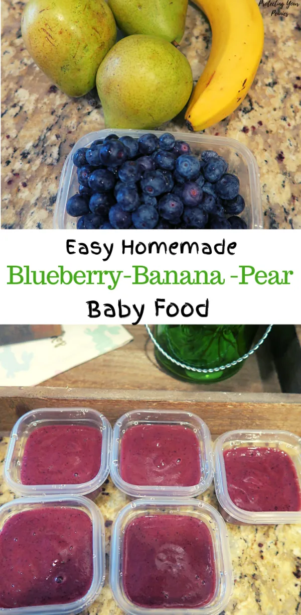 5 minute Blueberry Banana Pear Baby Food Puree - 5 minute Blueberry Banana Pear Baby Food Puree -   17 diy Easy baby ideas