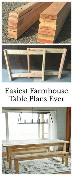 Beginner Farm Table (2 Tools + $50 Lumber) - Beginner Farm Table (2 Tools + $50 Lumber) -   17 diy Easy table ideas