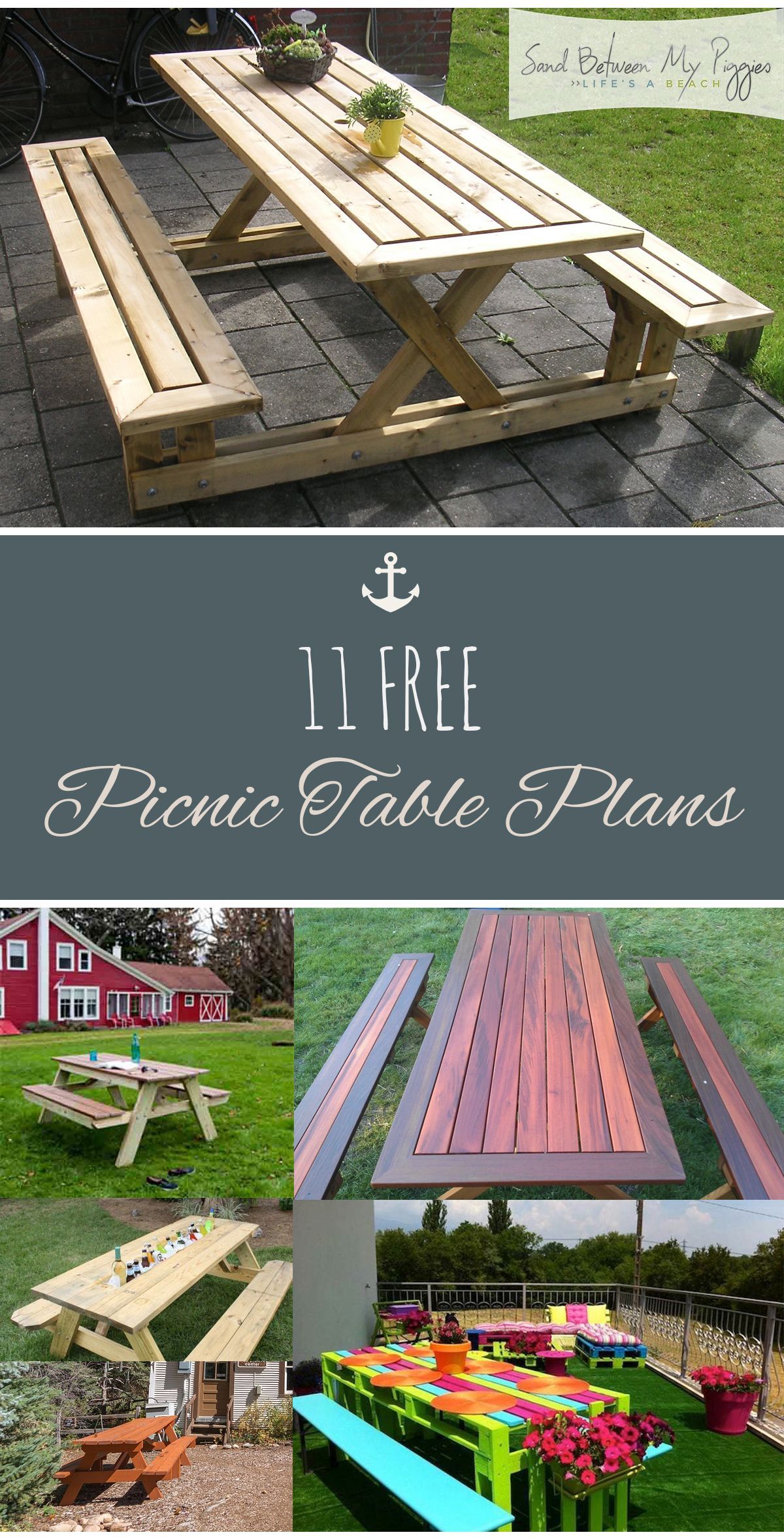 11 FREE Picnic Table Plans - 11 FREE Picnic Table Plans -   17 diy Easy table ideas