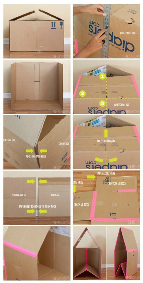 Making a collapsible playhouse out of a simple cardboard box is easier than you think - Making a collapsible playhouse out of a simple cardboard box is easier than you think -   17 diy House out of boxes ideas