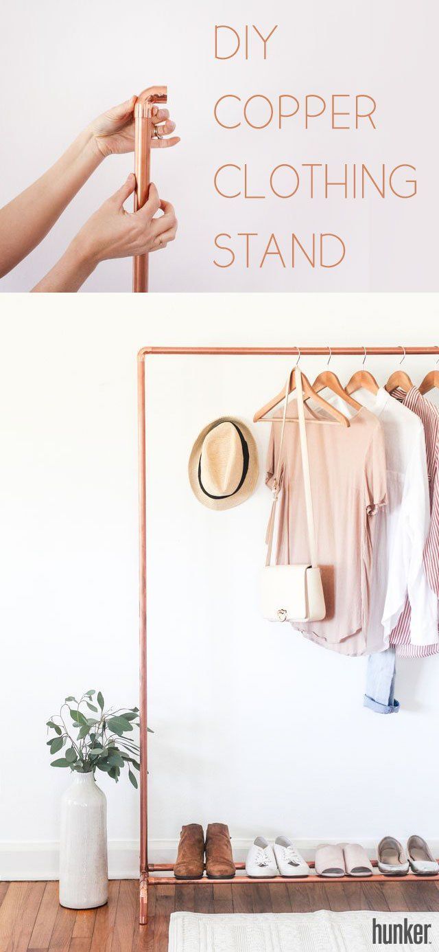 A DIY Copper Clothing Stand to Complement Your Minimalist Decor | Hunker - A DIY Copper Clothing Stand to Complement Your Minimalist Decor | Hunker -   17 diy Interieur kot ideas