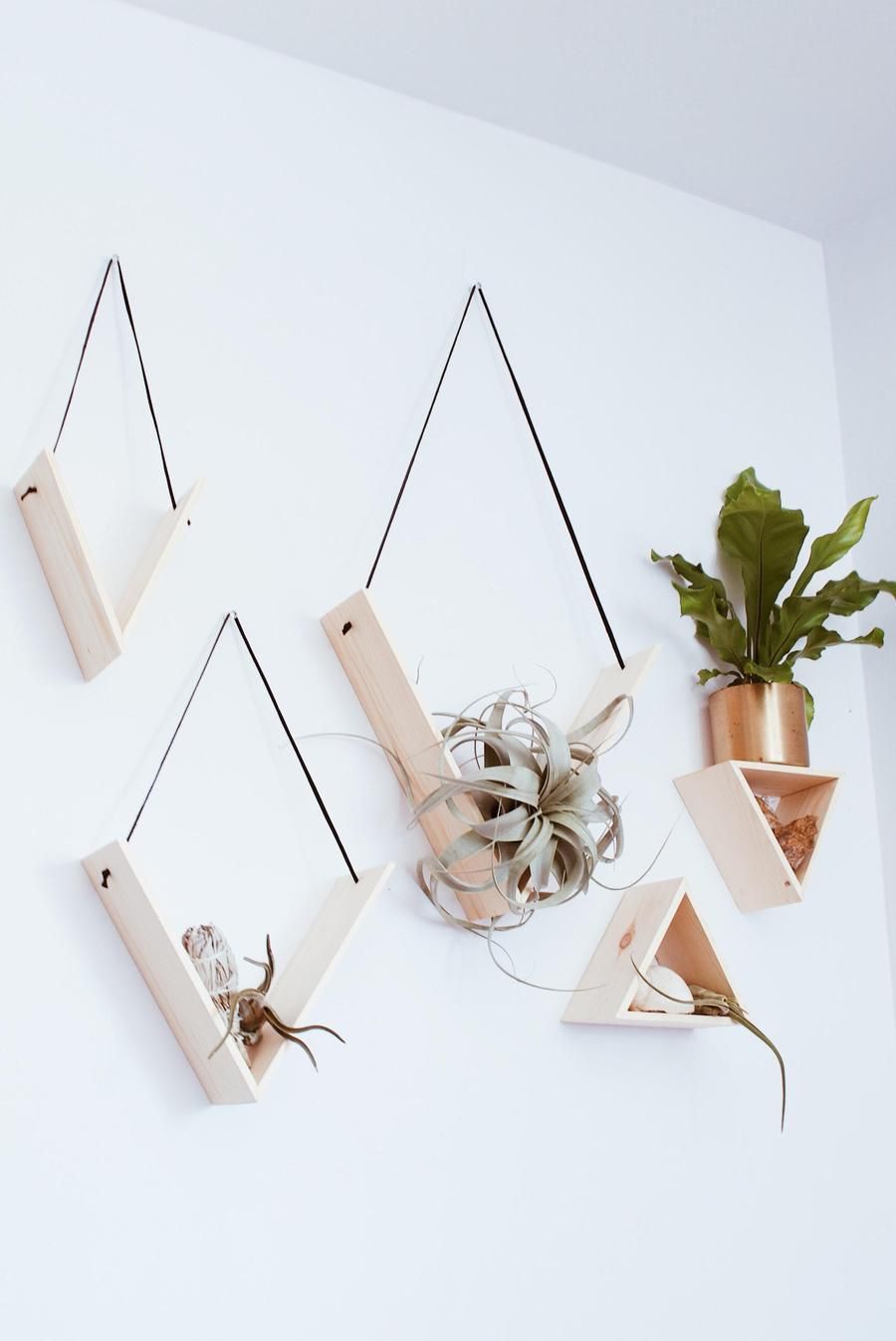 Set of 5 Handmade Triangle Shelves - Set of 5 Handmade Triangle Shelves -   17 diy Interieur kot ideas