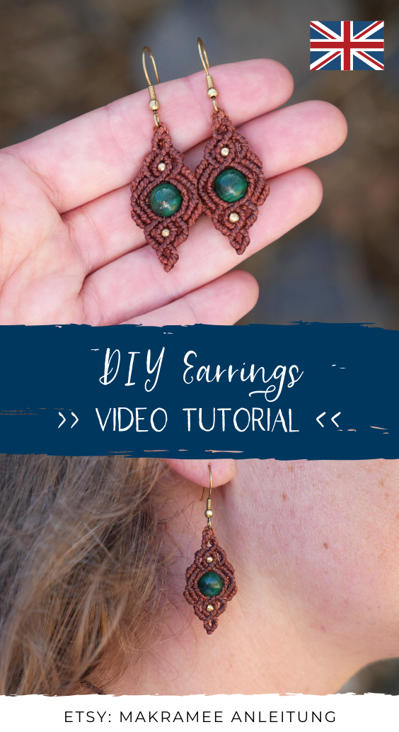 DIY Earrings - Macrame Tutorial (English Video) - DIY Earrings - Macrame Tutorial (English Video) -   17 diy Jewelry macrame ideas