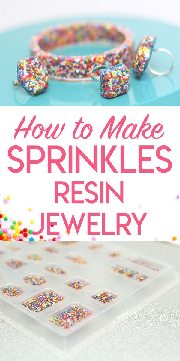 How to Make Resin Sprinkle Rings - How to Make Resin Sprinkle Rings -   17 diy Jewelry resin ideas