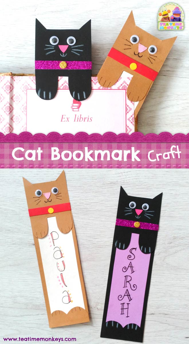 Cat Bookmark Craft - Tea Time Monkeys - Cat Bookmark Craft - Tea Time Monkeys -   17 diy Kids bookmarks ideas