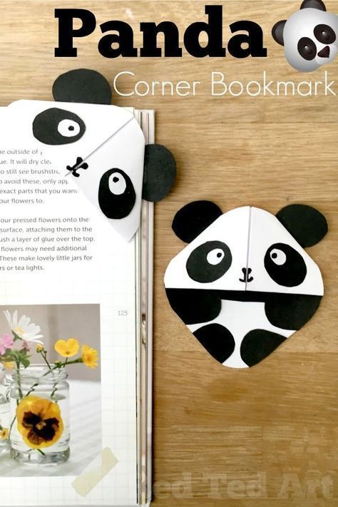 Panda Bear Bookmark Corner - Red Ted Art - Panda Bear Bookmark Corner - Red Ted Art -   17 diy Kids bookmarks ideas