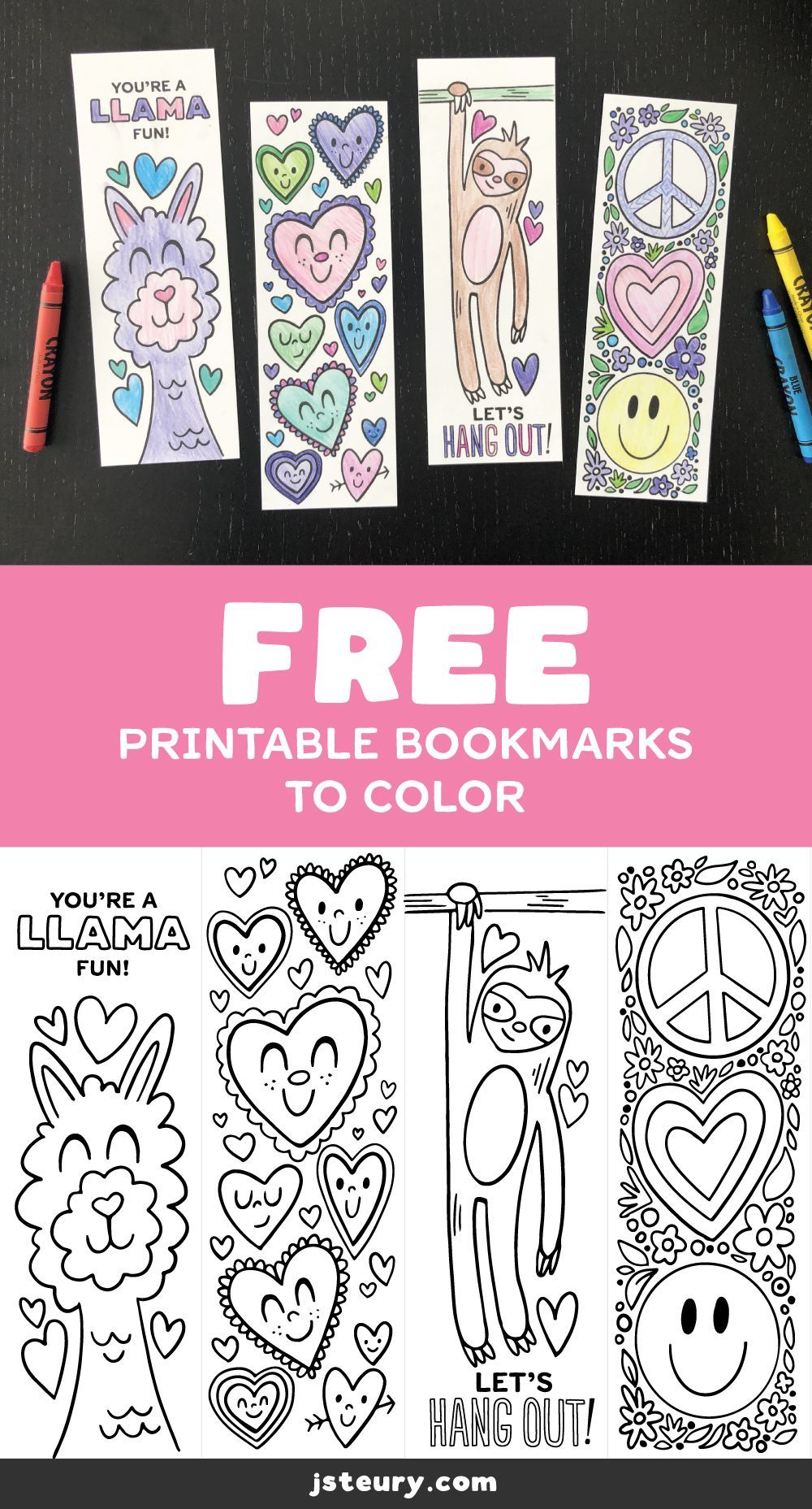 Free Coloring Bookmarks - Free Coloring Bookmarks -   17 diy Kids bookmarks ideas