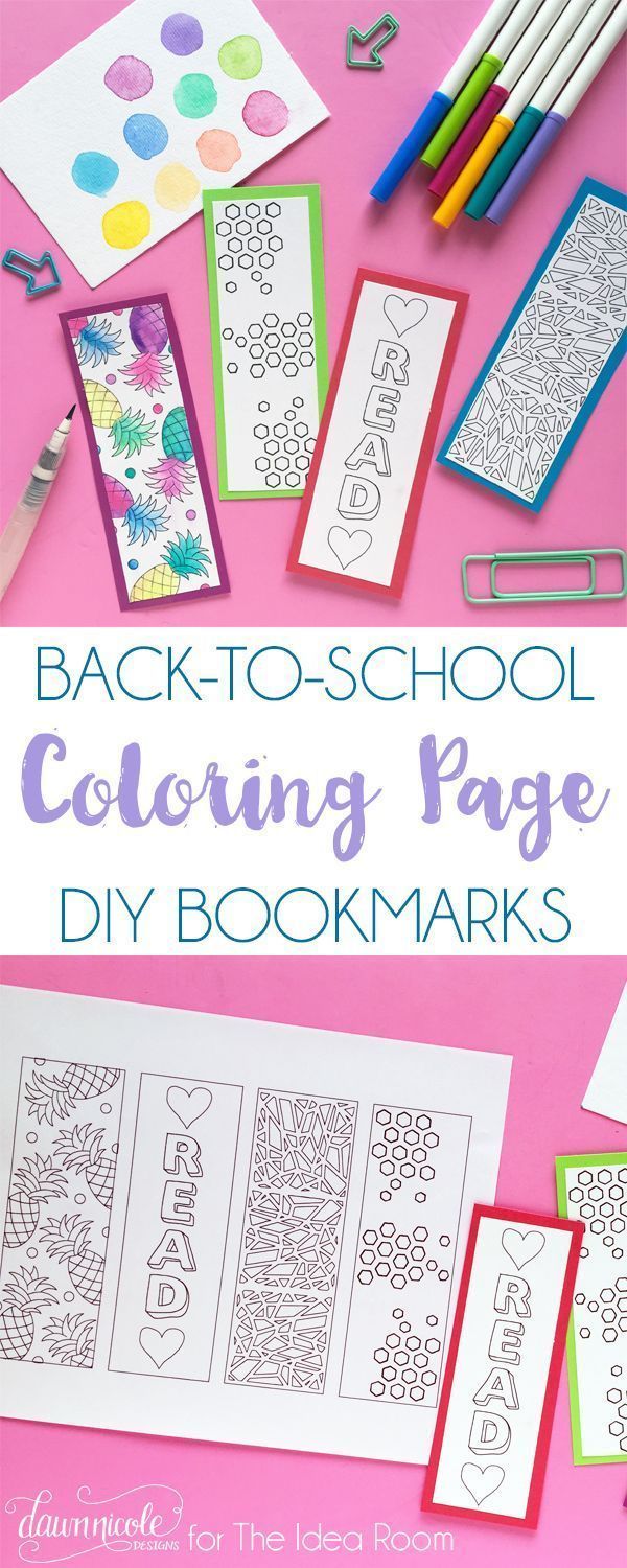 DIY Back to School Coloring Page Bookmarks - DIY Back to School Coloring Page Bookmarks -   17 diy Kids bookmarks ideas