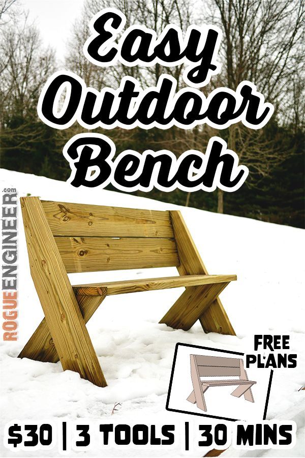 DIY Outdoor Bench in 30 mins w/ only 3 Tools! | Plans by Rogue Engineer - DIY Outdoor Bench in 30 mins w/ only 3 Tools! | Plans by Rogue Engineer -   17 diy Outdoor projects ideas