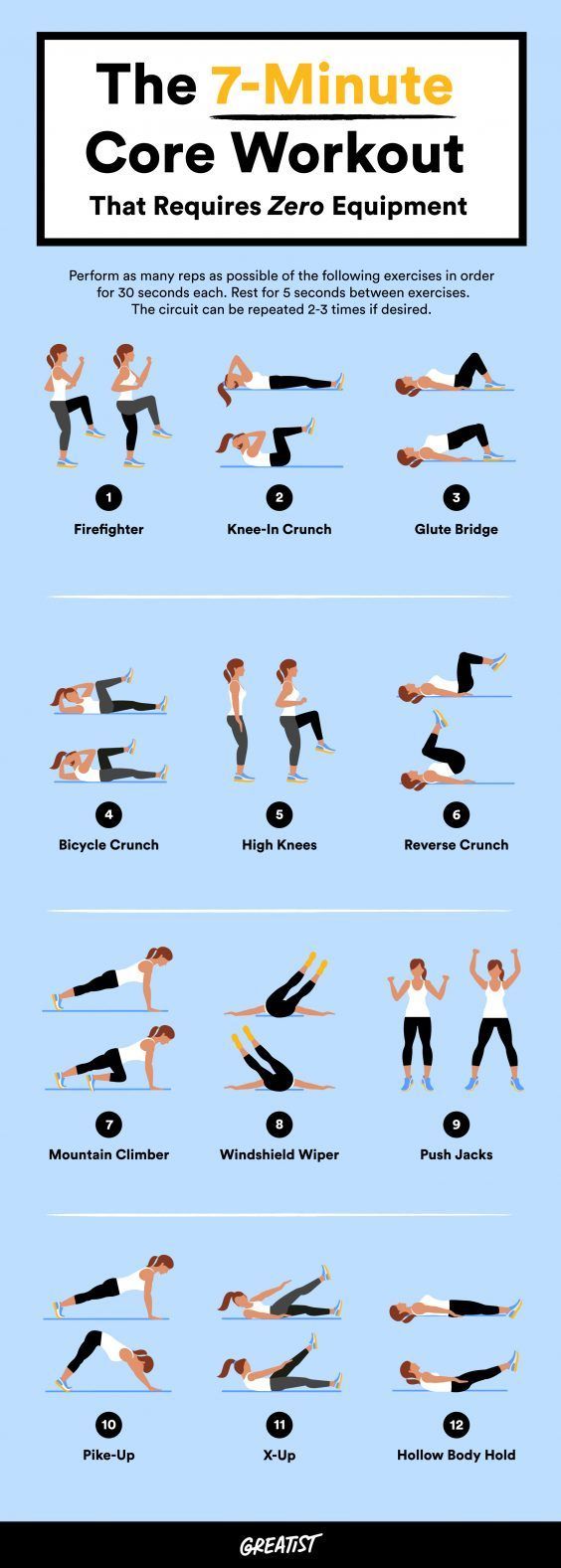 7-Minute Abs Without Equipment - 7-Minute Abs Without Equipment -   17 fitness Exercises back ideas