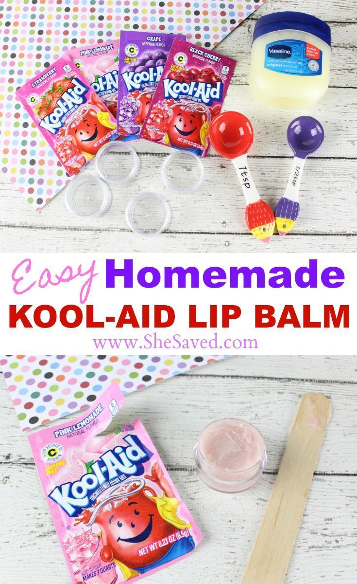 Easy Homemade Kool-Aid Lip Balm - SheSaved® - Easy Homemade Kool-Aid Lip Balm - SheSaved® -   17 rainy day diy For Teens ideas