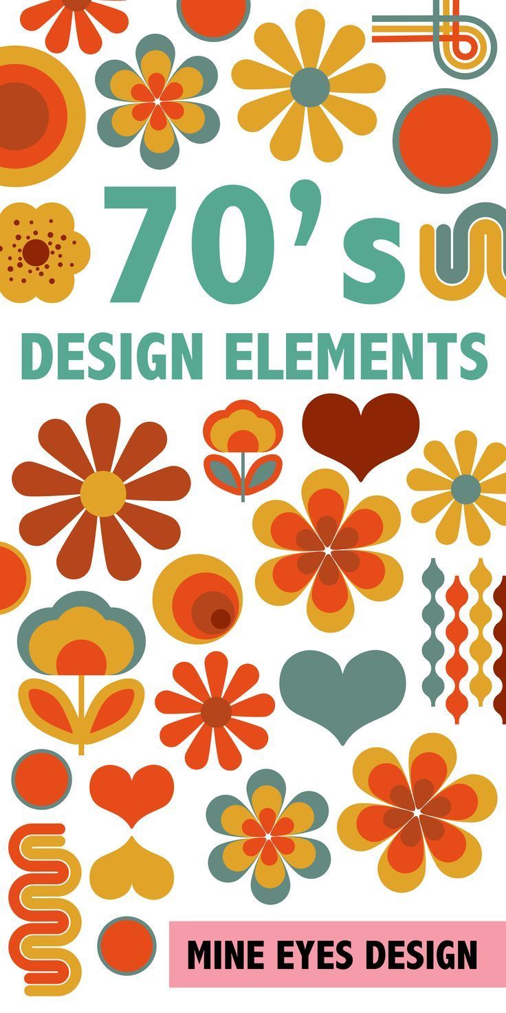 70's Design Elements - Retro Seventies clip art bundle - flower power muted palette - 70's Design Elements - Retro Seventies clip art bundle - flower power muted palette -   17 style Retro design ideas