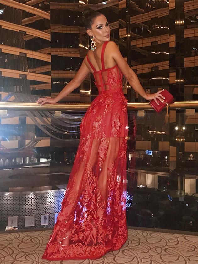 Floor Length Fashion Dress Red - Floor Length Fashion Dress Red -   17 style Women party ideas
