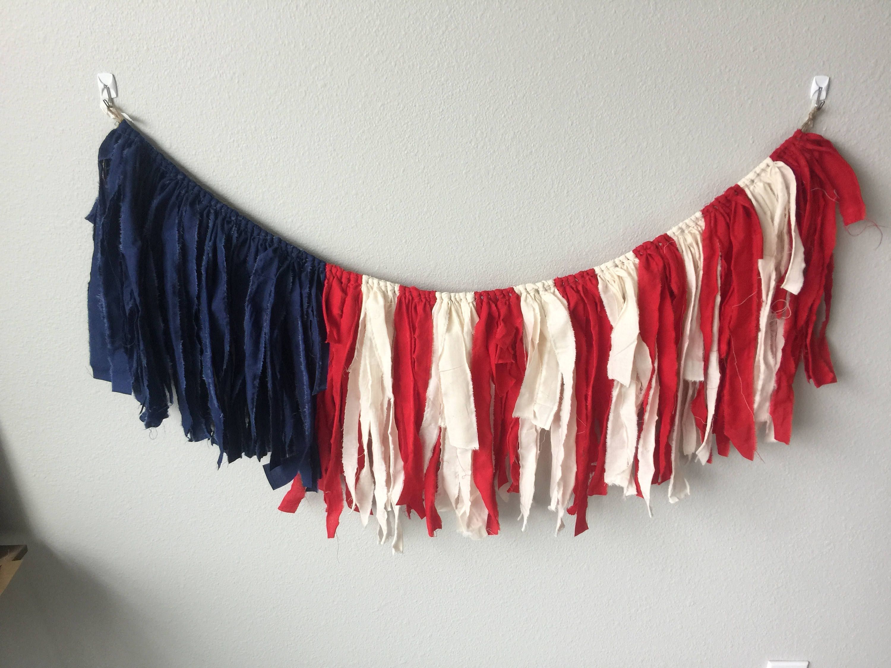 american flag garland / 4th of july garland / flag garland / flag bunting / summer garland / patriotic garland / red cream blue garland - american flag garland / 4th of july garland / flag garland / flag bunting / summer garland / patriotic garland / red cream blue garland -   18 4th of july party ideas