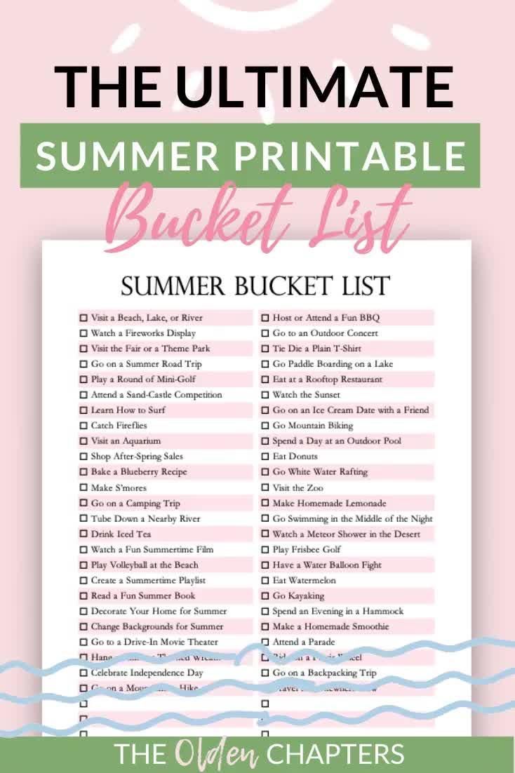 The Ultimate Summer Bucket List Printable - The Ultimate Summer Bucket List Printable -   18 beauty Inspiration bucket lists ideas