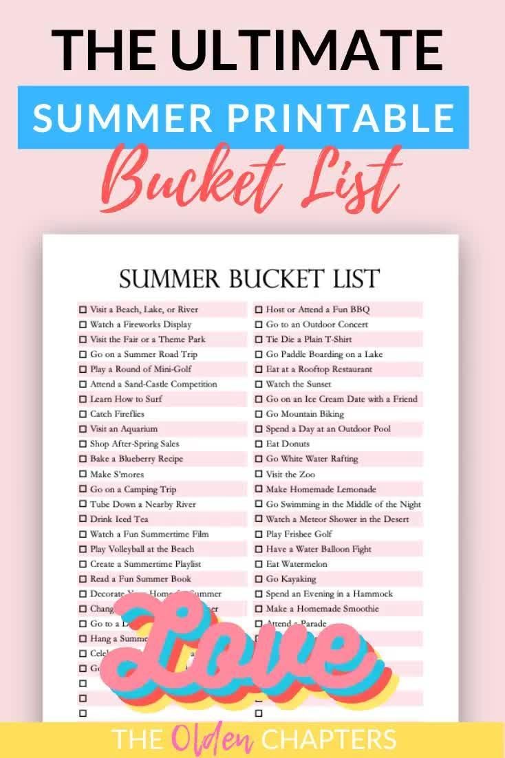 The Ultimate Summer Bucket List Printable - The Ultimate Summer Bucket List Printable -   18 beauty Inspiration bucket lists ideas