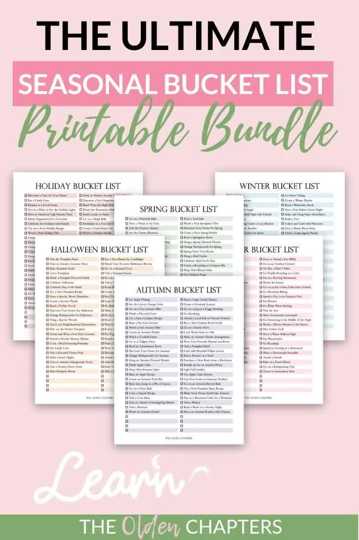 The Ultimate Seasonal Bucket List Printable Bundle - The Ultimate Seasonal Bucket List Printable Bundle -   18 beauty Inspiration bucket lists ideas