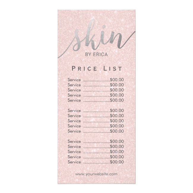 Skincare Salon Spa Esthetician Elegant Price List Rack Card | Zazzle.com - Skincare Salon Spa Esthetician Elegant Price List Rack Card | Zazzle.com -   18 beauty Spa pictures ideas