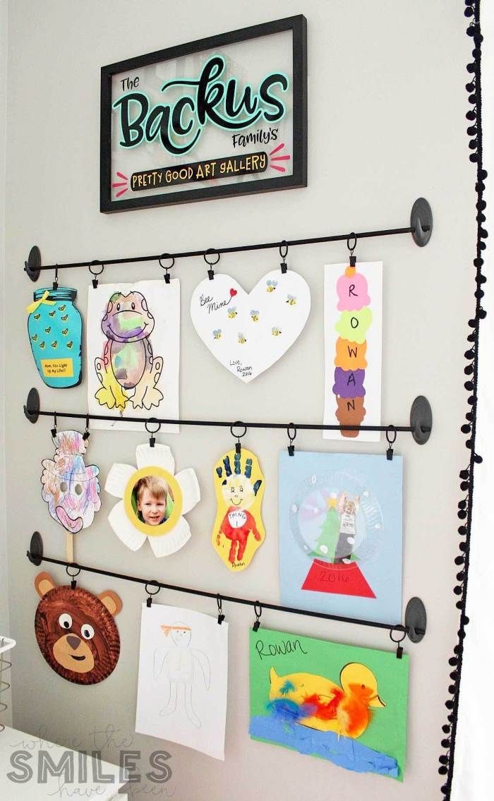 Easy DIY Kids Art Display: Simple, Inexpensive, & No Damage! - Easy DIY Kids Art Display: Simple, Inexpensive, & No Damage! -   18 diy Art display ideas